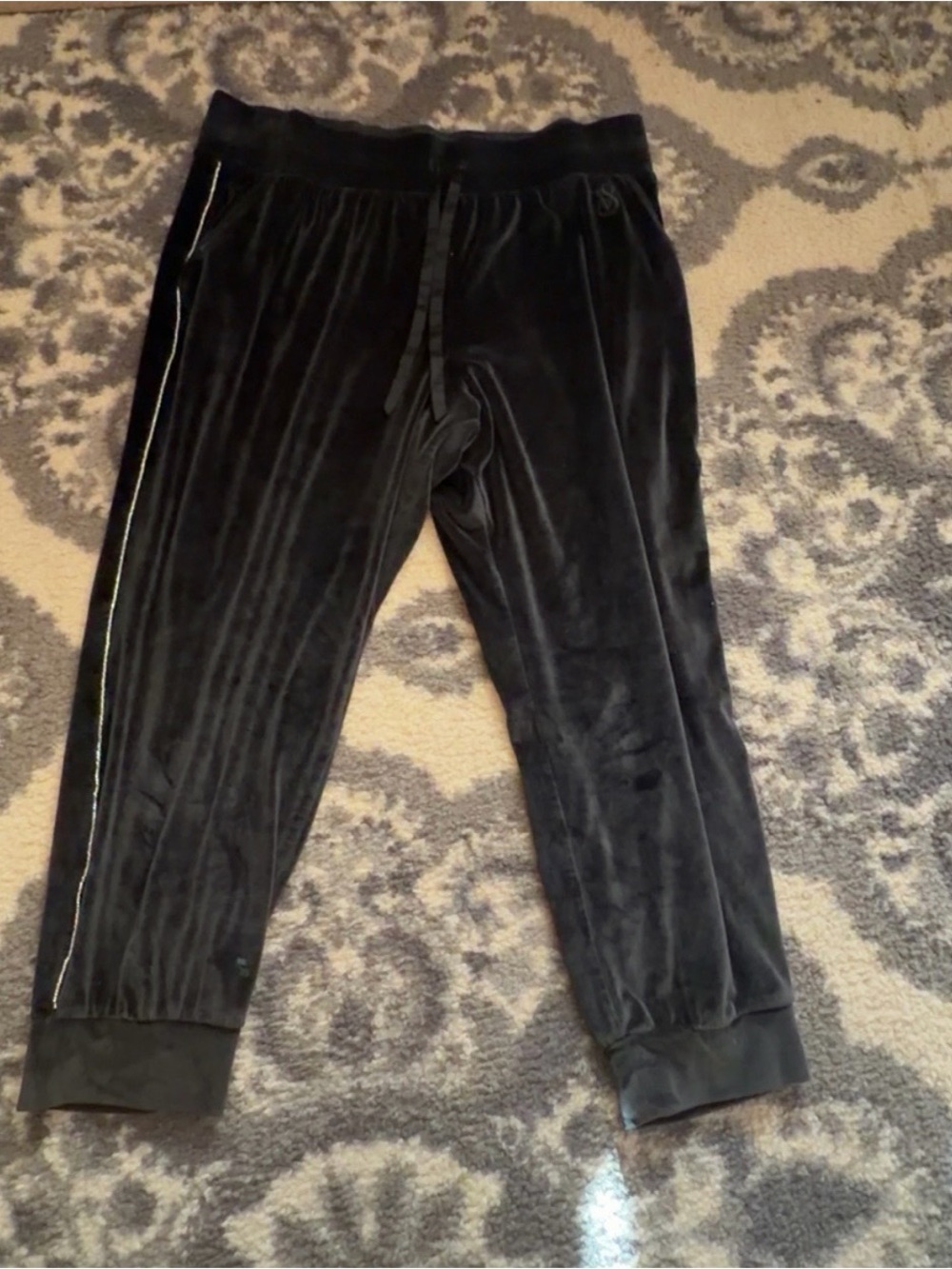 Victoria's Secret Black Velour Jogger Pants